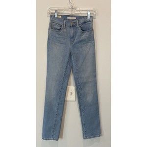 Levi's High Rise Straight Leg Jeans - Light Blue Wash